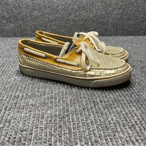 Sperry Gold Sequins Boat Shoes Women Size 7